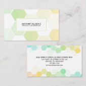 Eenvoudige Honeycomb Green- en White Name Card Visitekaartje (Voorkant / Achterkant)
