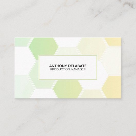 Eenvoudige Honeycomb Green- en White Name Card Visitekaartje (Voorkant)