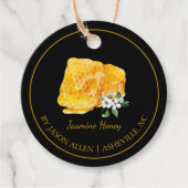 Eenvoudige Honeycomb Jasmine Geïnfundeerde Honey H Bedankjes Labels (Voorkant)