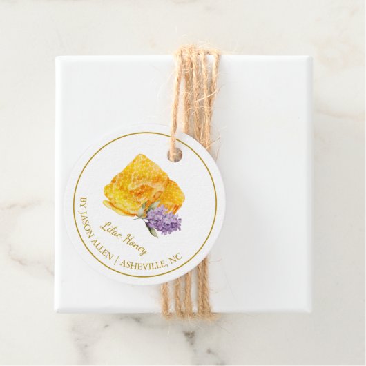 Eenvoudige Honeycomb Lila Infusie Honey Hang Label (In situ)