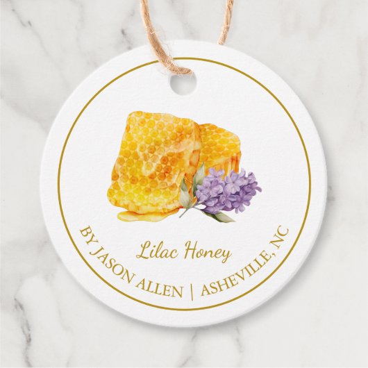 Eenvoudige Honeycomb Lila Infusie Honey Hang Label (Voorkant)