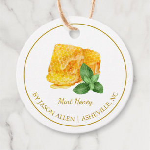 Eenvoudige Honeycomb Mint Geïnfundeerde Honey Hang Bedankjes Labels