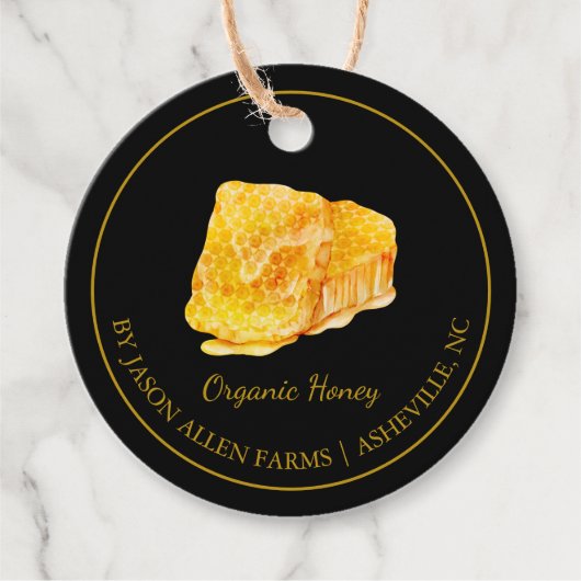 Eenvoudige Honeycomb Organic Honey Hang Label (Voorkant)