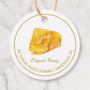 Eenvoudige Honeycomb Organic Honey Hang Label