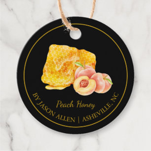 Eenvoudige Honeycomb Peach Geïnfundeerde Honey Han Bedankjes Labels