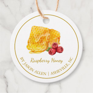 Eenvoudige Honeycomb Raspberry Infused Honey Hang  Bedankjes Labels