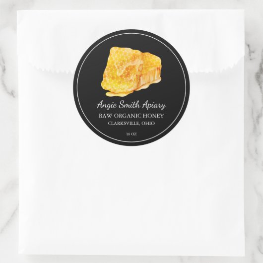 Eenvoudige Honeycomb Raw Honey Label (Tas)