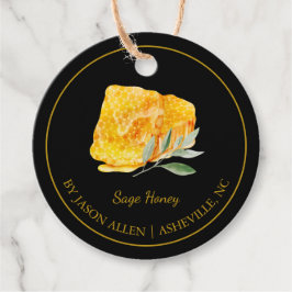 Eenvoudige Honeycomb Sage Geïnfundeerde Honey Hang Bedankjes Labels