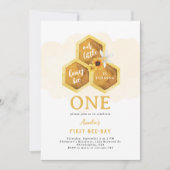 Eenvoudige Honeycomb - Zonnebloem, eerste verjaard Kaart (Voorkant)