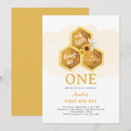 Eenvoudige Honeycomb - Zonnebloem, eerste verjaard Kaart