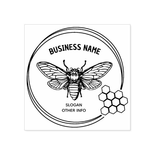 Eenvoudige Honingbij Custom Logo Rubberstempel (Afrduk)