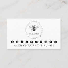 Eenvoudige honingbij Logo imker bijenstal Klantenkaartje