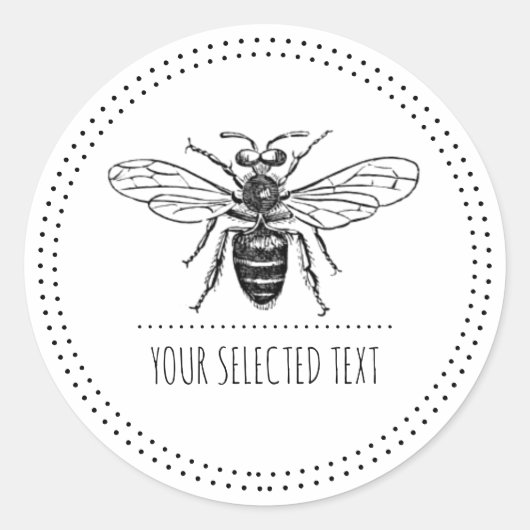 Eenvoudige Honingbij Ronde Sticker (Voorkant)