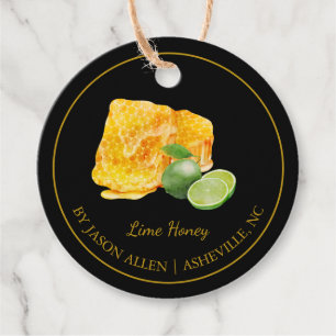 Eenvoudige honingraat Limoen geïnfundeerde Honey H Bedankjes Labels