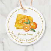 Eenvoudige honingraat Sinaasappel geïnfundeerde Ho Bedankjes Labels (Voorkant)