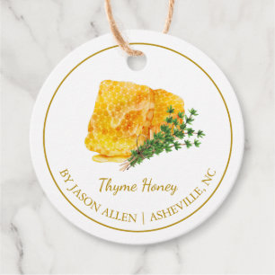 Eenvoudige honingraat tijm geïnfundeerde Honey Han Bedankjes Labels