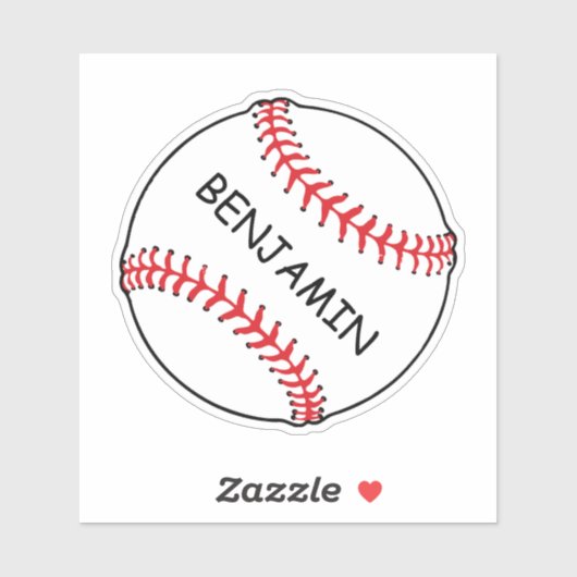 Eenvoudige honkbal fan sport naam sticker (Vel)
