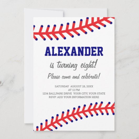 Eenvoudige honkbal sport kaart (Voorkant)