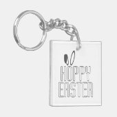 Eenvoudige Hoppy Easter Pun Typografie | Button Sl Sleutelhanger (Voorkant Links)