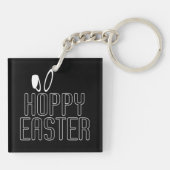 Eenvoudige Hoppy Easter Pun Typografie | Button Sl Sleutelhanger (Achterkant)