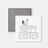 Eenvoudige Hoppy Easter Pun Typografie | Magneet (Voorkant / Achterkant)