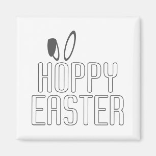 Eenvoudige Hoppy Easter Pun Typografie   Magneet