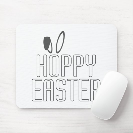 Eenvoudige Hoppy Easter Pun Typografie | Mousepad Muismat (Met muis)