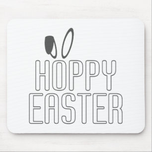 Eenvoudige Hoppy Easter Pun Typografie   Mousepad Muismat