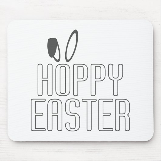 Eenvoudige Hoppy Easter Pun Typografie | Mousepad Muismat (Voorkant)