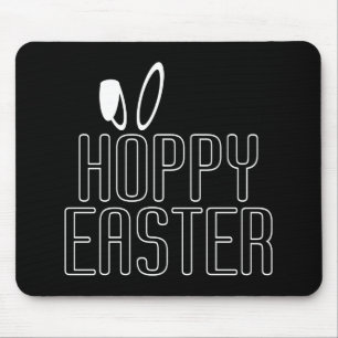 Eenvoudige Hoppy Easter Pun Typografie   Mousepad Muismat