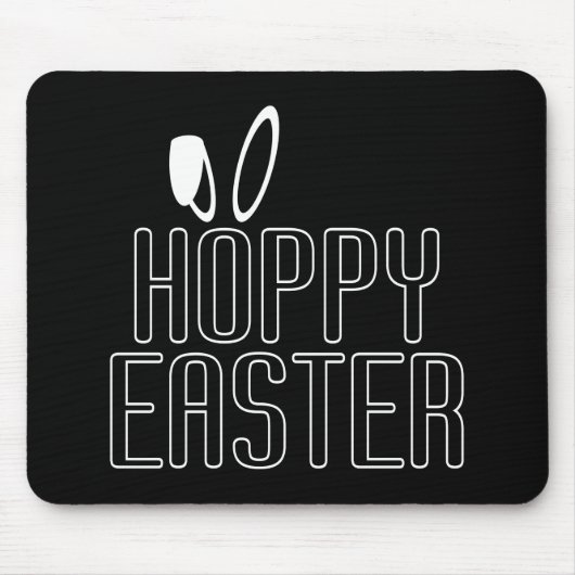 Eenvoudige Hoppy Easter Pun Typografie | Mousepad Muismat (Voorkant)