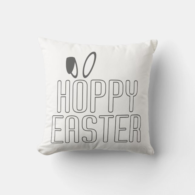 Eenvoudige Hoppy Easter Pun Typografie | Sierkusse Kussen (Voorkant)