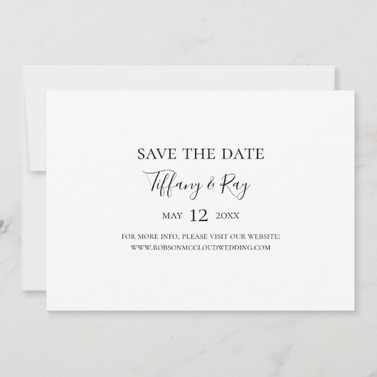 Eenvoudige Horizontaal Elegant sparen de Datum Save The Date (Voorkant)