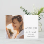 Eenvoudige horizontale foto van Elegant slaat de d Save The Date (Staand voorkant)