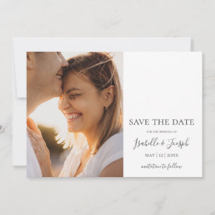 Eenvoudige horizontale foto van Elegant slaat de d Save The Date