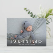 Eenvoudige, horizontale foto's geboorte aankondiging (Staand voorkant)