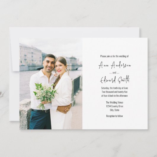 Eenvoudige, horizontale, klassieke uitnodiging voo (Voorkant)