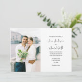 Eenvoudige, horizontale, klassieke uitnodiging voo (Staand voorkant)