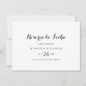 Eenvoudige horizontale Reserva la Fecha Save The Date (Voorkant)