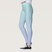 Eenvoudige horizontale strepen - blauwe gradiëntko leggings (Links)