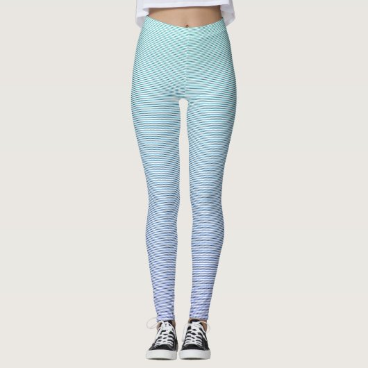 Eenvoudige horizontale strepen - blauwe gradiëntko leggings