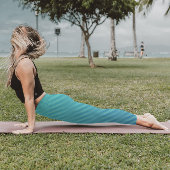 Eenvoudige horizontale strepen - Turquoise gestree Leggings