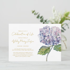 Eenvoudige Hortensia Levensviering Funeral Kaart