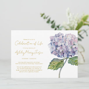 Eenvoudige Hortensia Levensviering Funeral Kaart