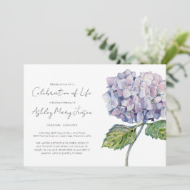 Eenvoudige Hortensia Levensviering Funeral Kaart