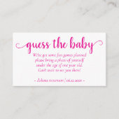 Eenvoudige hot pink douche | Magenta Photo Request Informatiekaartje (Voorkant)