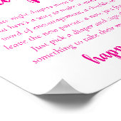 Eenvoudige Hot Pink Late Night Luiers | Baby Showe Poster (Hoek)