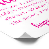 Eenvoudige Hot Pink Pacifier Hunt | Magenta Party  Poster (Hoek)