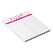 Eenvoudige Hot Roze en Witte Bunco Tally Notitieblok (Schuin)
