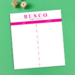 Eenvoudige Hot Roze en Witte Bunco Tally Notitieblok<br><div class="desc">Gooi een vel op elke tafel voor de persoon die de score bijhoudt en stroomlijn je Bunco-spel met deze kant-en-klaar en gemakkelijk te gebruiken scheur van tellingsvellen met twee lege kolommen en fuchsia hete roze accenten.</div>